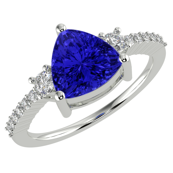 RTRA1007-Susan - Trillion Tanzanite Ring