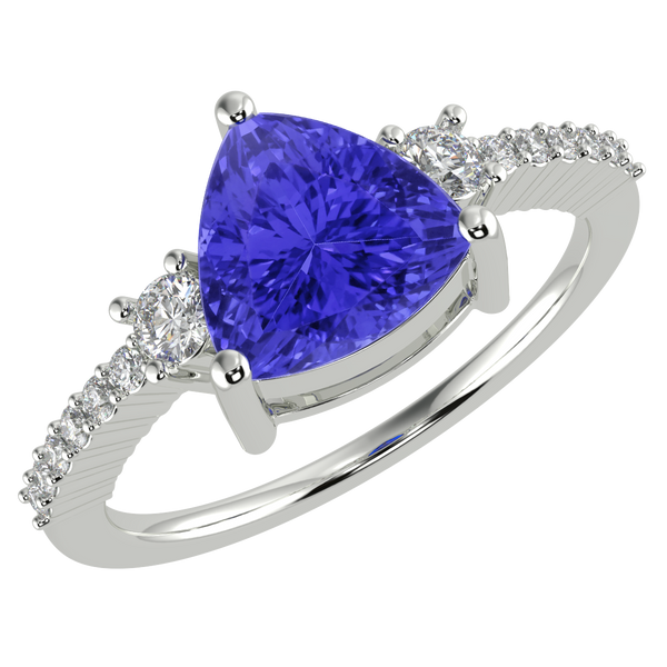 RTRA1007-Susan - Trillion Tanzanite Ring
