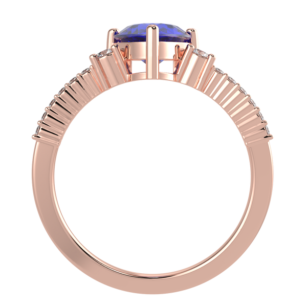 RTRA1007-Susan - Trillion Tanzanite Ring