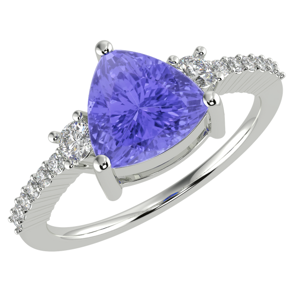 RTRA1007-Susan - Trillion Tanzanite Ring