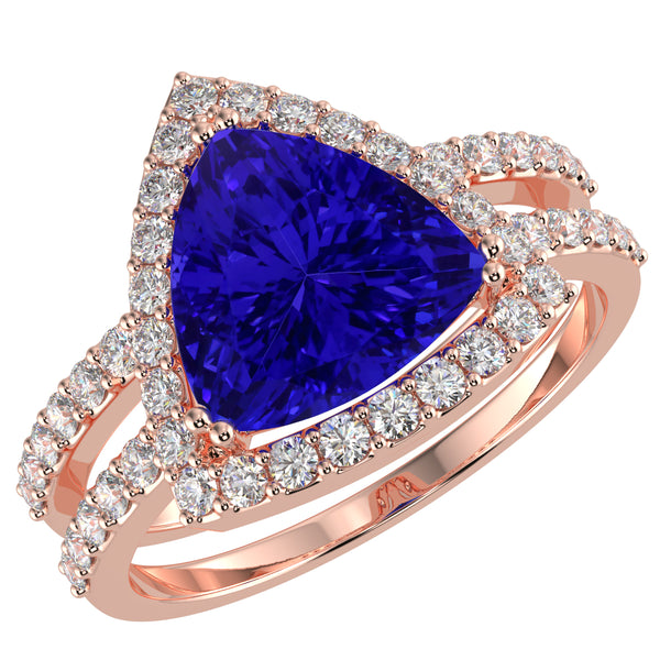 RTRB1005-Lacey -Trillion Tanzanite Ring