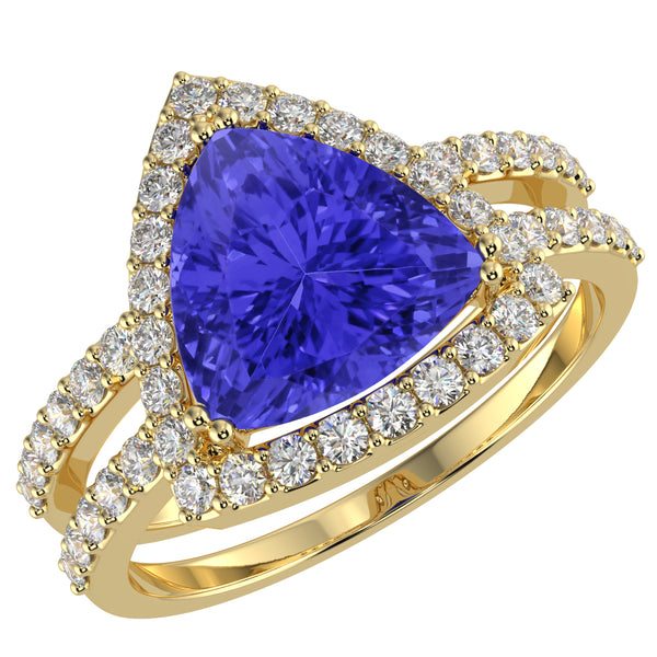 RTRB1005-Lacey -Trillion Tanzanite Ring