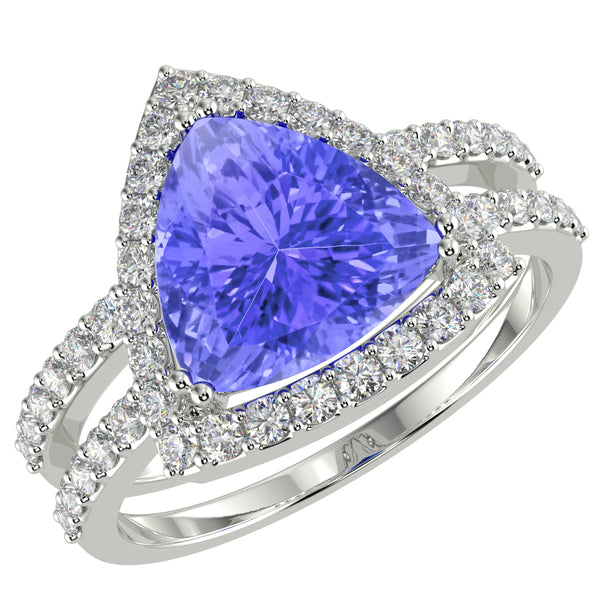 RTRB1005-Lacey -Trillion Tanzanite Ring