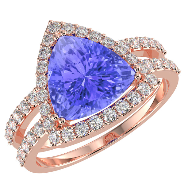 RTRB1005-Lacey -Trillion Tanzanite Ring