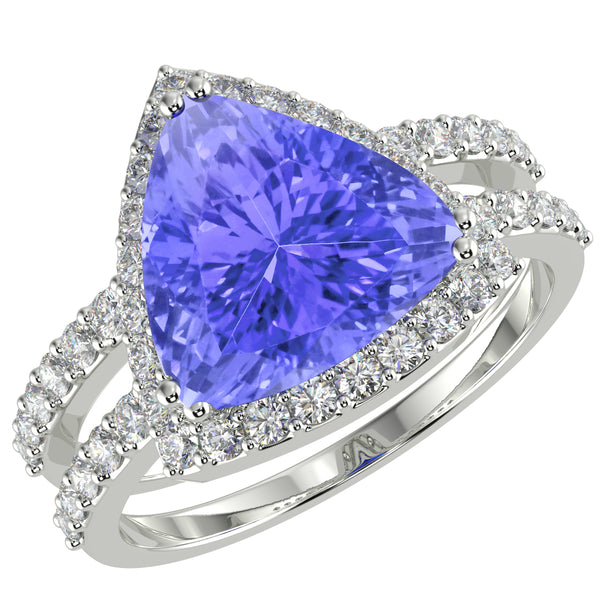 RTRB1005-Lacey -Trillion Tanzanite Ring