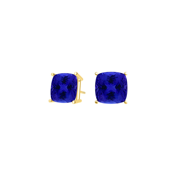 Square Cushion Tanzanite Studs