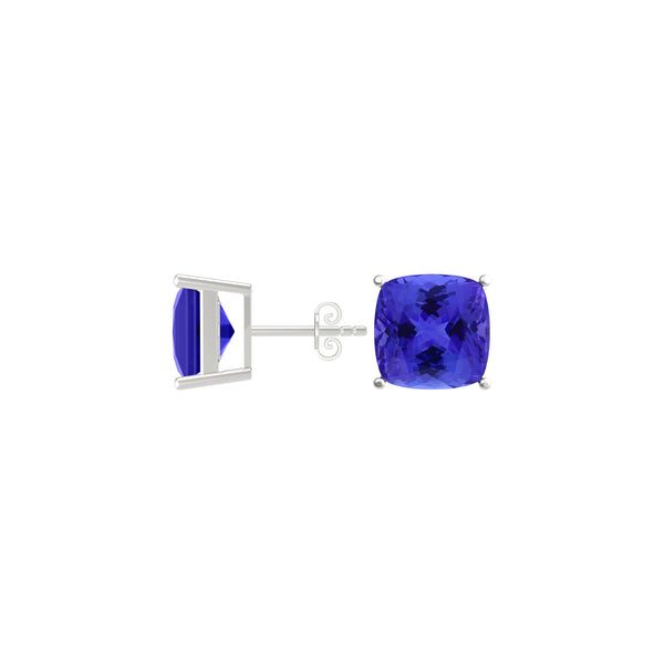 Square Cushion Tanzanite Studs