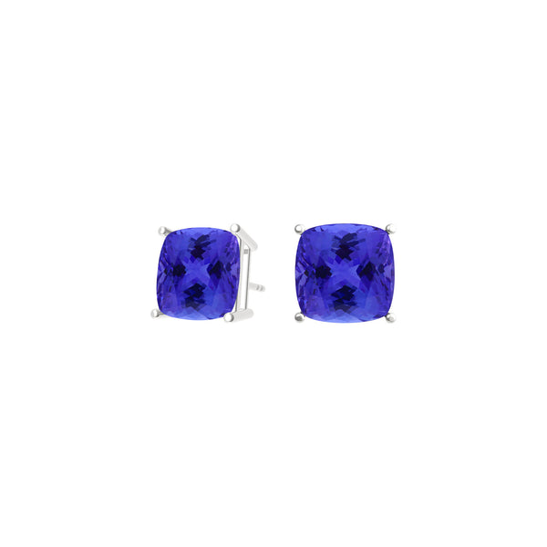 Square Cushion Tanzanite Studs