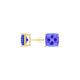 Square Cushion Tanzanite Studs