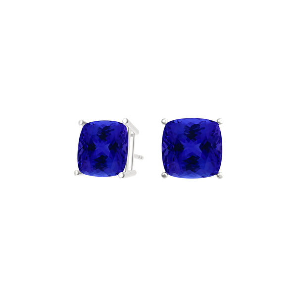 Square Cushion Tanzanite Studs