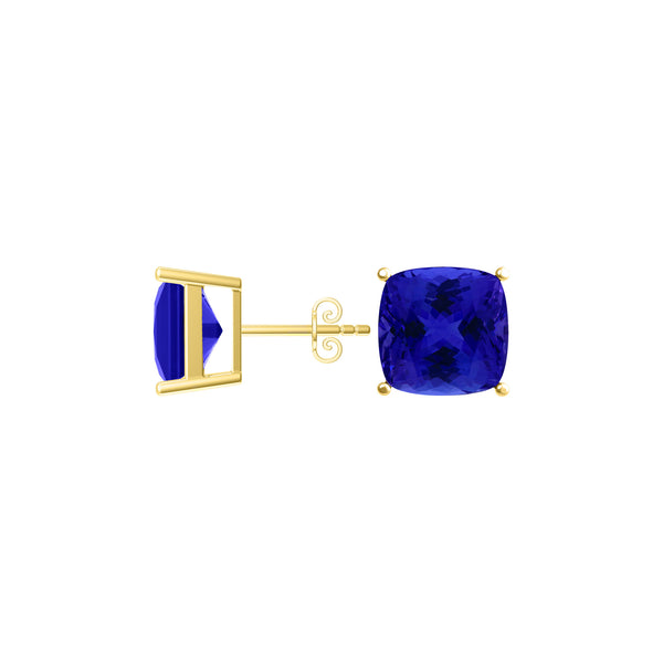 Square Cushion Tanzanite Studs