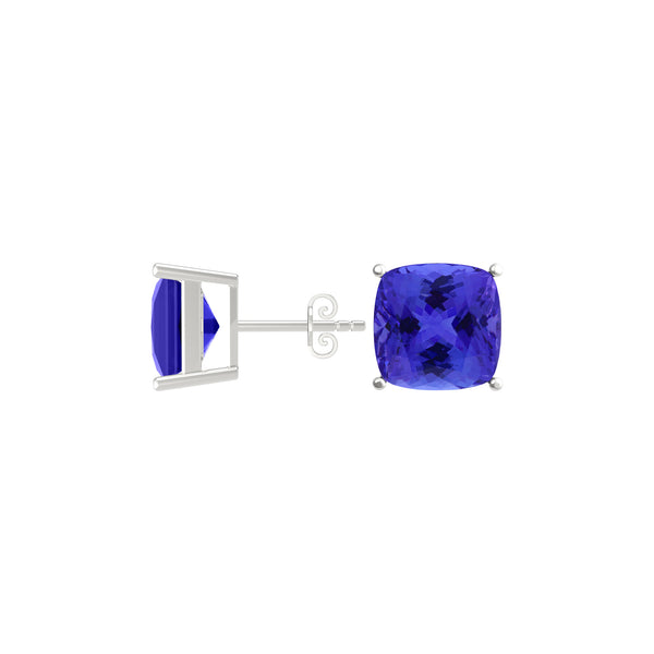 Square Cushion Tanzanite Studs