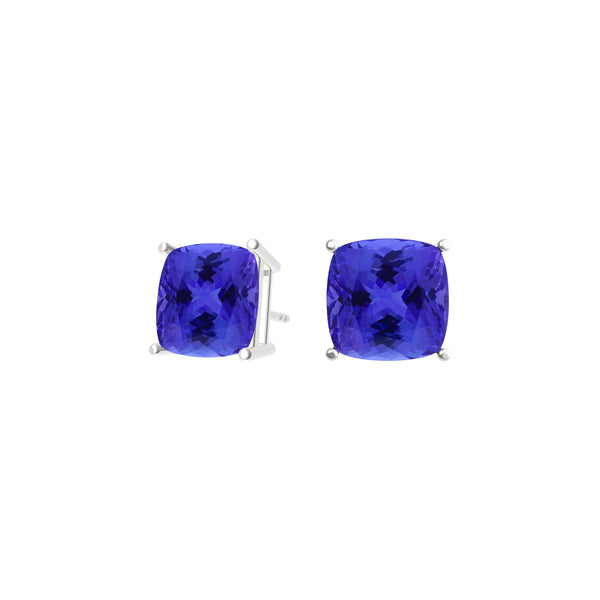 Square Cushion Tanzanite Studs