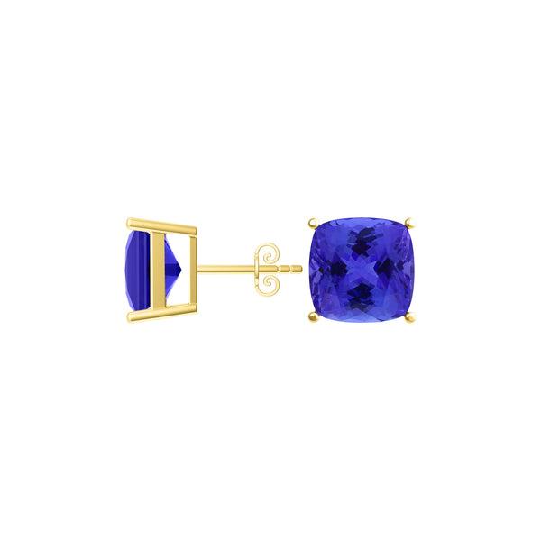 Square Cushion Tanzanite Studs