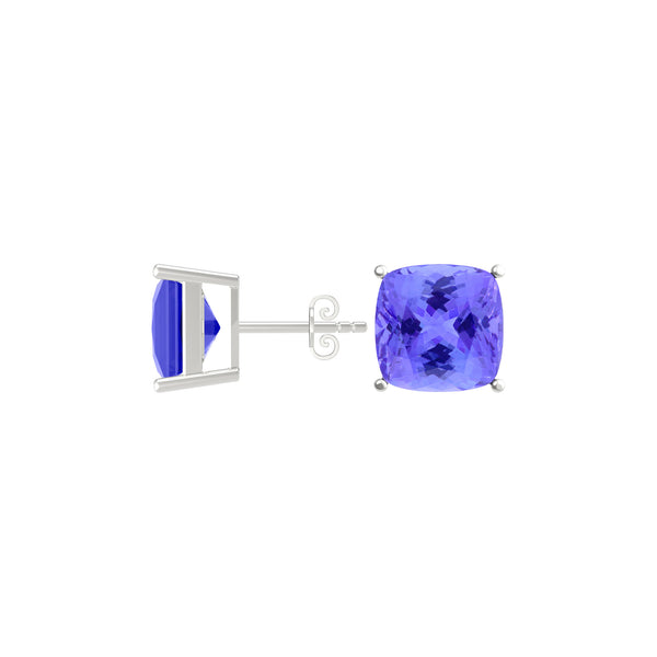 Square Cushion Tanzanite Studs