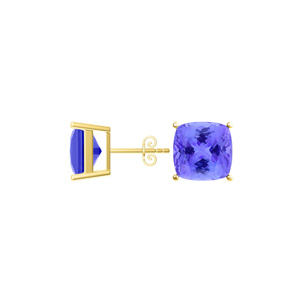 Square Cushion Tanzanite Studs