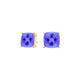 Square Cushion Tanzanite Studs