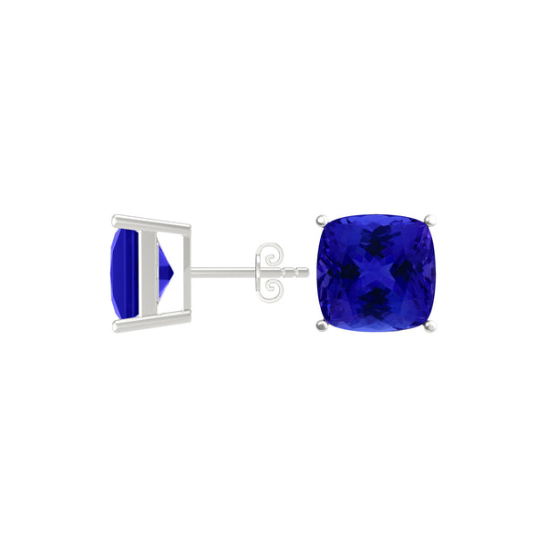 Square Cushion Tanzanite Studs