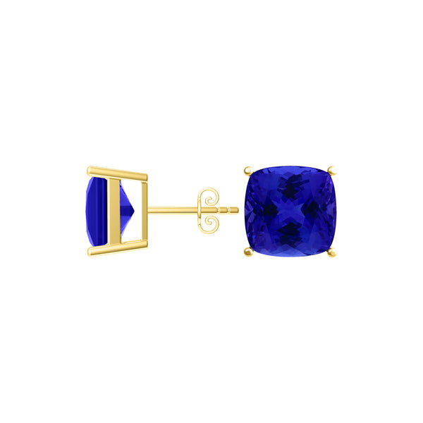 Square Cushion Tanzanite Studs