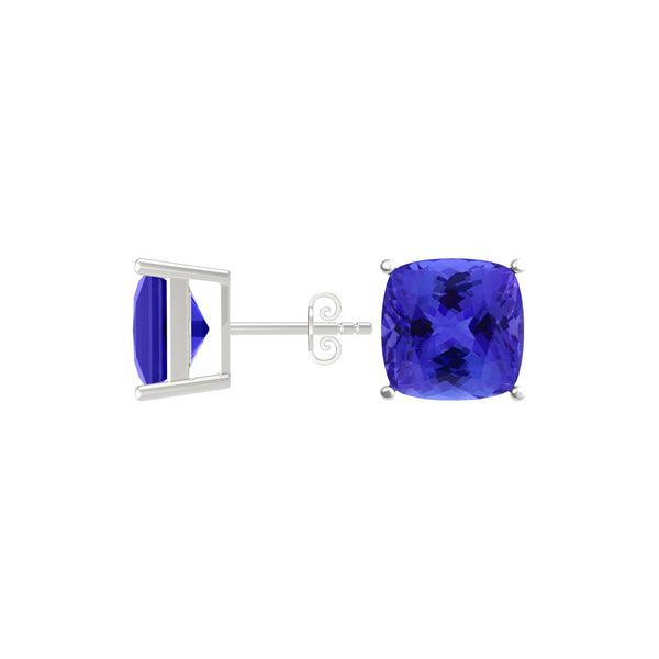 Square Cushion Tanzanite Studs