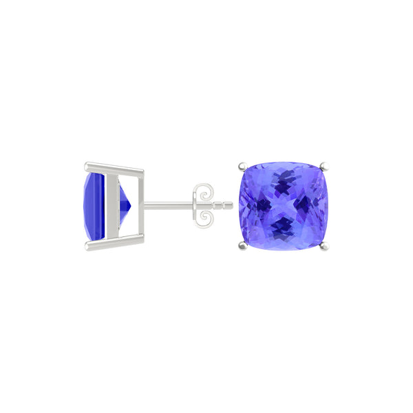 Square Cushion Tanzanite Studs