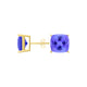 Square Cushion Tanzanite Studs