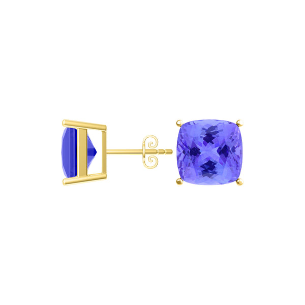 Square Cushion Tanzanite Studs