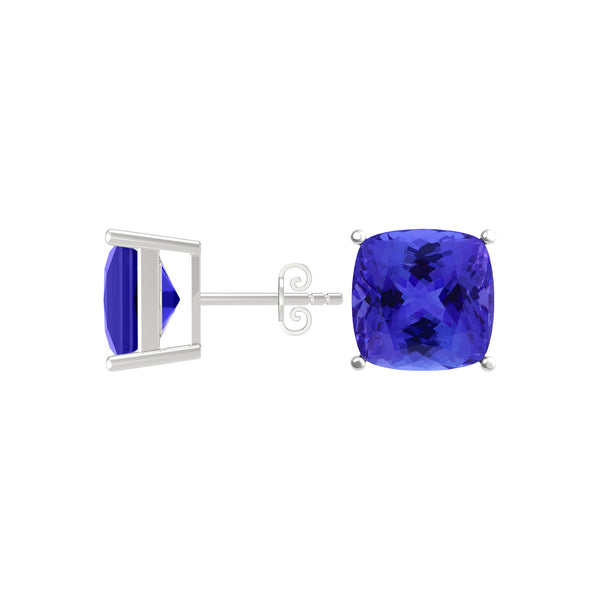 Square Cushion Tanzanite Studs