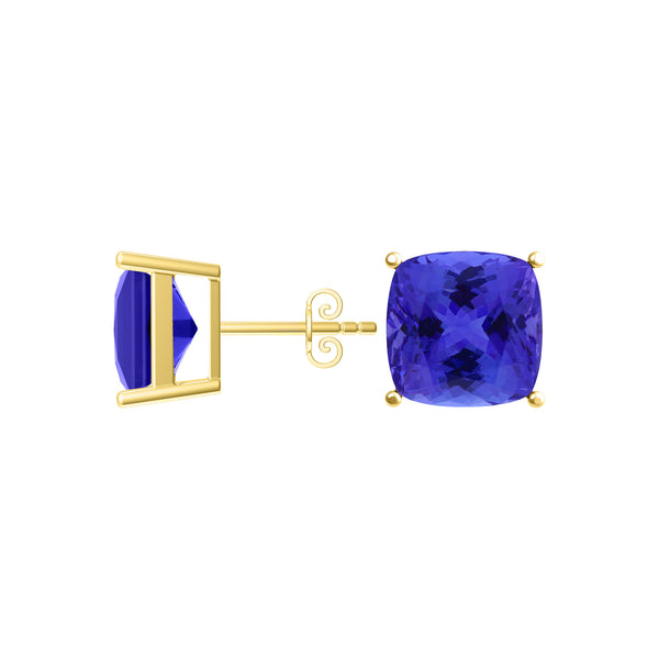 Square Cushion Tanzanite Studs