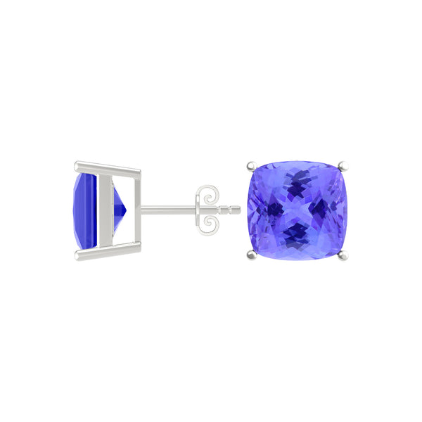 Square Cushion Tanzanite Studs