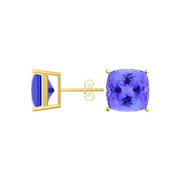 Square Cushion Tanzanite Studs