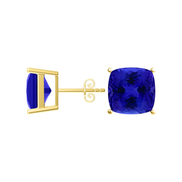 Square Cushion Tanzanite Studs