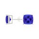 Square Cushion Tanzanite Studs