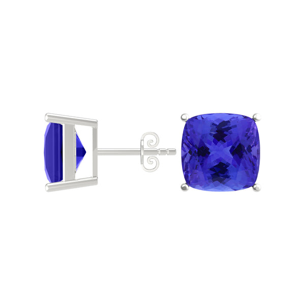 Square Cushion Tanzanite Studs