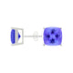 Square Cushion Tanzanite Studs