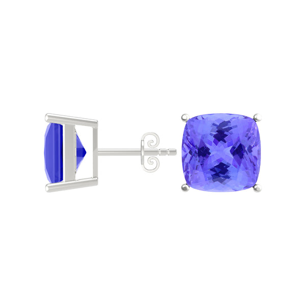 Square Cushion Tanzanite Studs