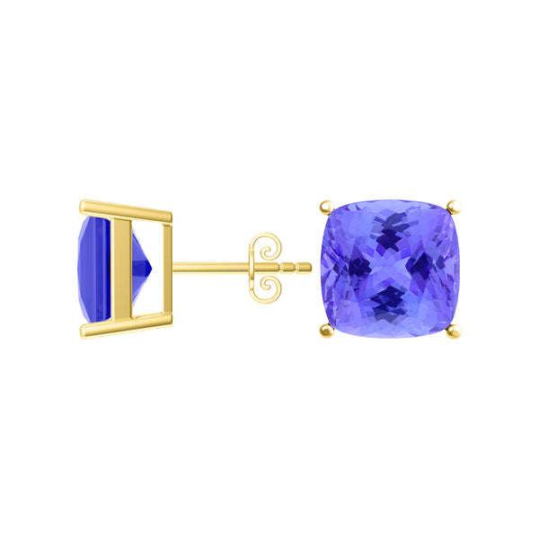 Square Cushion Tanzanite Studs