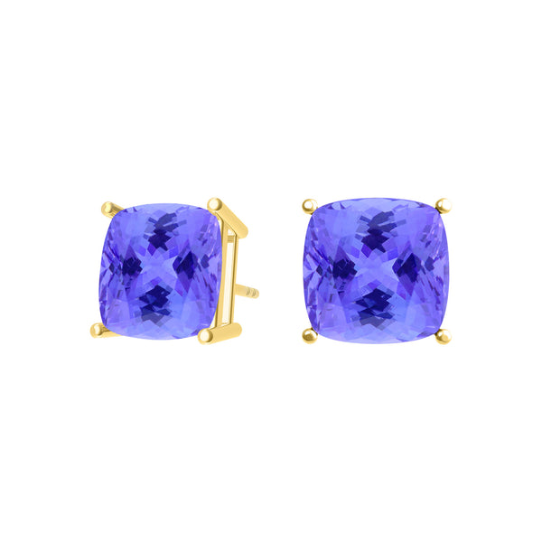 Square Cushion Tanzanite Studs