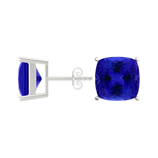 Square Cushion Tanzanite Studs