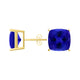 Square Cushion Tanzanite Studs