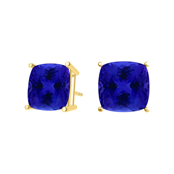 Square Cushion Tanzanite Studs