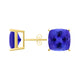 Square Cushion Tanzanite Studs