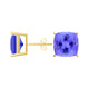 Square Cushion Tanzanite Studs