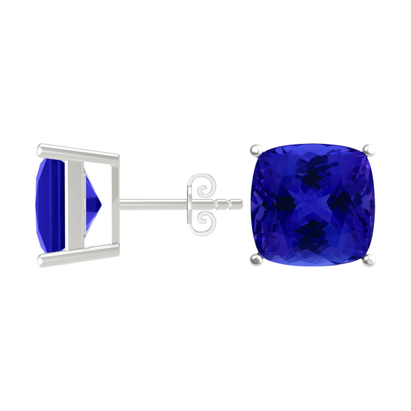 Square Cushion Tanzanite Studs