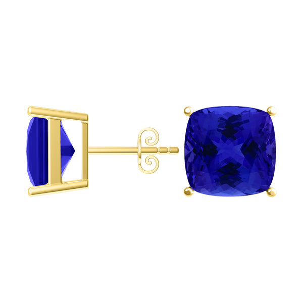 Square Cushion Tanzanite Studs