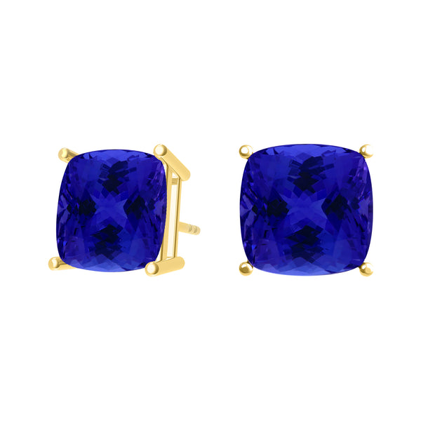 Square Cushion Tanzanite Studs