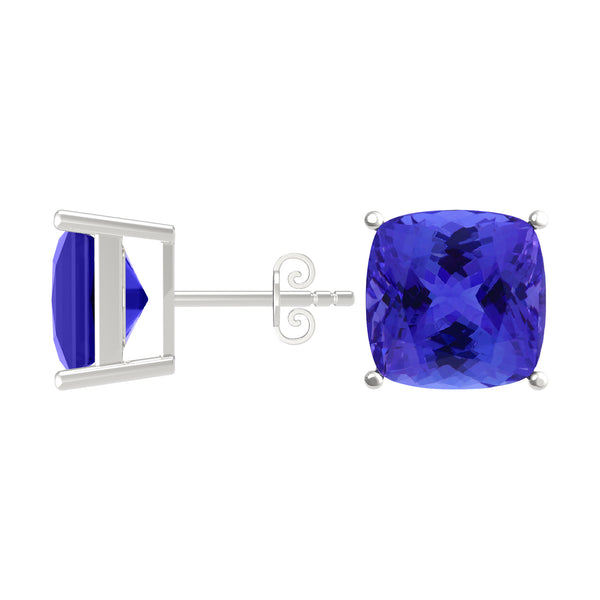 Square Cushion Tanzanite Studs