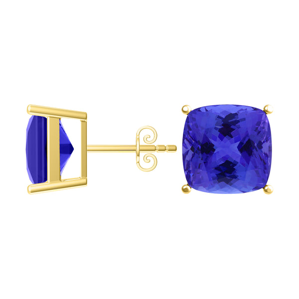 Square Cushion Tanzanite Studs