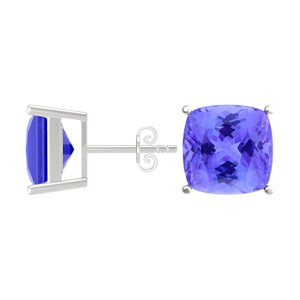 Square Cushion Tanzanite Studs