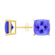 Square Cushion Tanzanite Studs